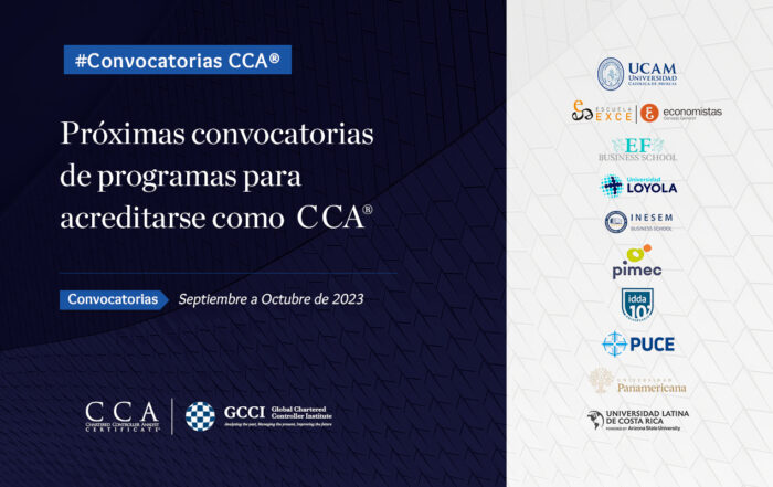 Formación en control de gestión. Programas para acreditarse como Controller CCA Certificate. Septiembre-Octubre 2023