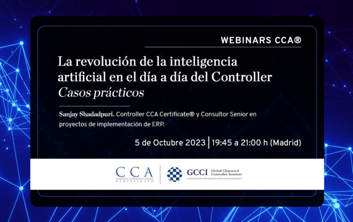Webinar en control de gestión: la inteligencia artificial para el día a día del Controller. Fecha: 5 de octubre de 2023