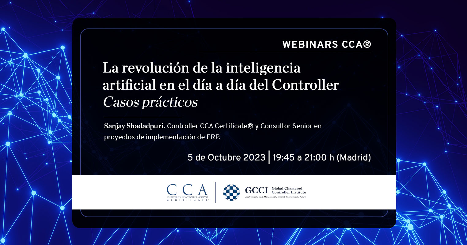 Webinar en control de gestión: la inteligencia artificial para el día a día del Controller. Fecha: 5 de octubre de 2023