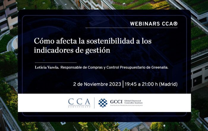 Webinar en control de gestión. Cómo afecta la sostenibilidad a los indicadores de gestión