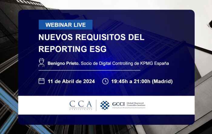 Webinar de control de gestión. Nuevos requisitos del reporting ESG.
