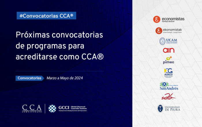 Convocatorias para certificarse como Controller CCA Certificate. Marzo - mayo 2024