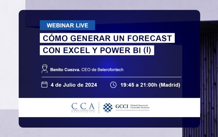 Webinar de control de gestión. Cómo generar un forecast con Excel y Power BI. 4 de julio de 2024
